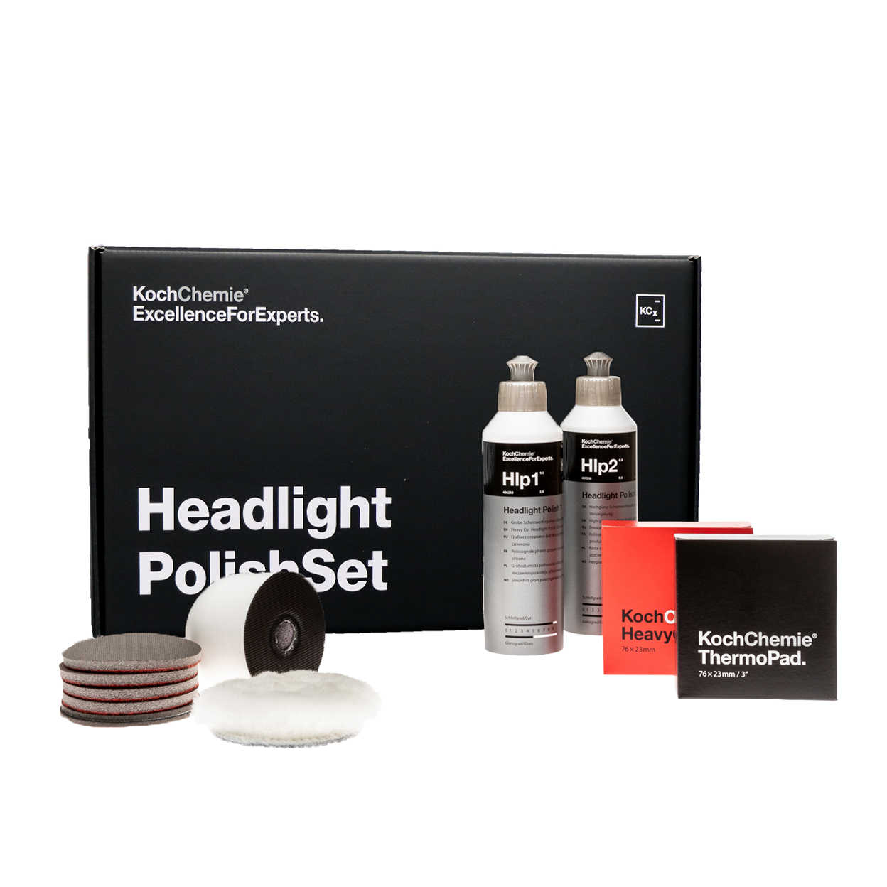 Kit de pulido para faros delanteros Koch Chemie - Kit de restauración de faros